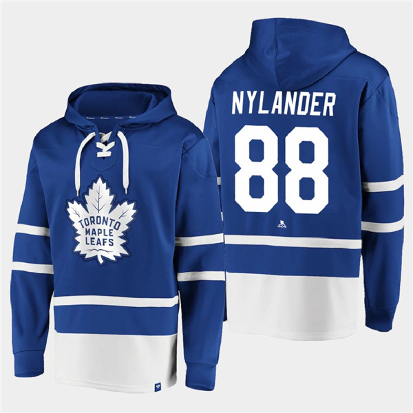 Men's Blue Toronto Maple Leafs #88 William Nylander All Stitched Sweatshirt Hoodie